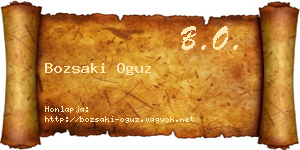 Bozsaki Oguz névjegykártya
